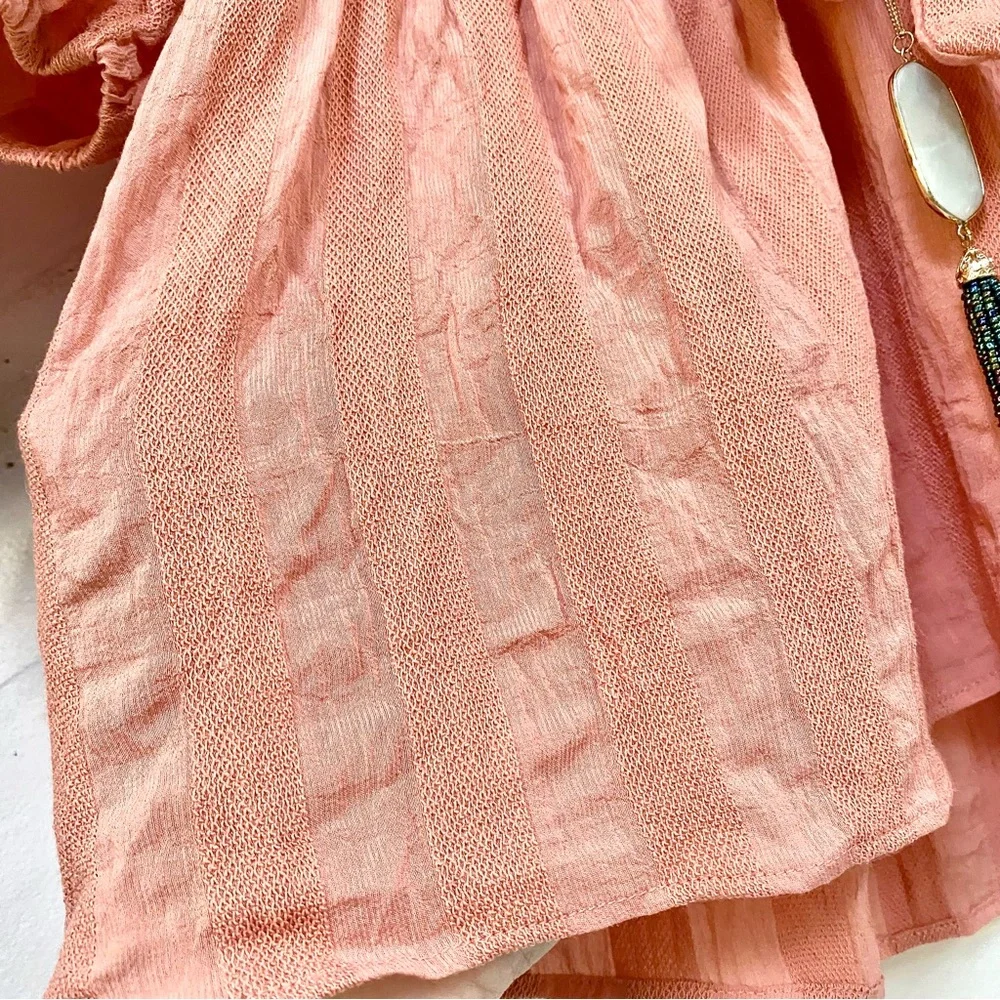 Anthropologie LUSH boho exaggerated sleeves boho smocked chest blouse - Picture 8 of 11